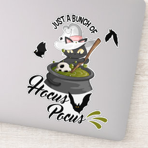 Hocus Pocus Cat Brewing Potion Cauldron Magic