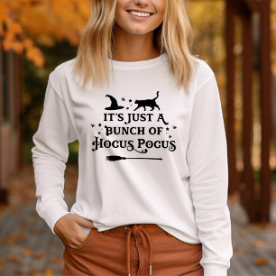 Hocus Pocus Cat Long Sleeve Womens Halloween T-Shirt