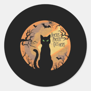 Hocus Pocus Catocus Halloween Black Cat Lover Classic Round Sticker