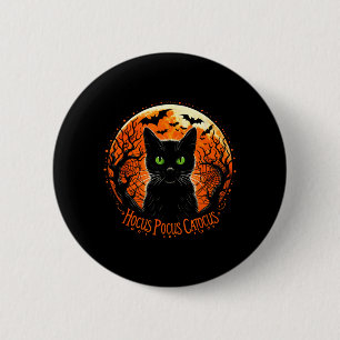 Hocus Pocus Catocus Halloween Black Cat Lover Men 6 Cm Round Badge