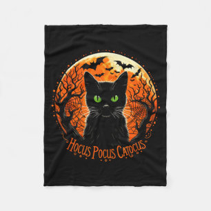 Hocus Pocus Catocus Halloween Black Cat Lover Men Fleece Blanket