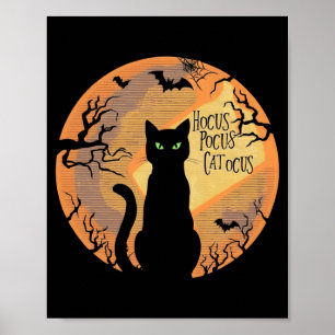 Hocus Pocus Catocus Halloween Black Cat Lover Poster