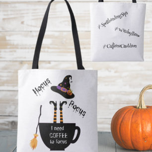 Hocus Pocus Coffee to Focus Halloween Tote Bag