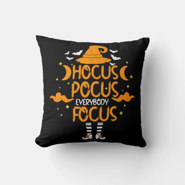Hocus Pocus Everybody Focus Halloween Funny Cushion (Front)