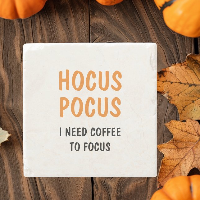 Hocus Pocus Funny Halloween Quote | Orange  Stone Coaster (Creator Uploaded)