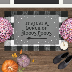 Hocus Pocus Grey and Black Halloween Quote Doormat