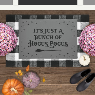 Hocus Pocus Grey Halloween Quote Doormat