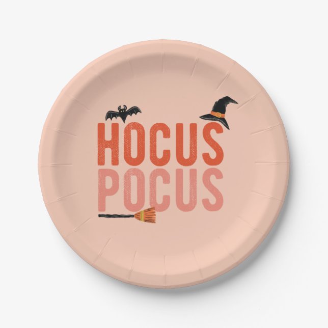 Hocus Pocus Halloween Paper Plate (Front)
