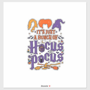 Hocus Pocus Halloween Witches Cauldron Broom Cat M