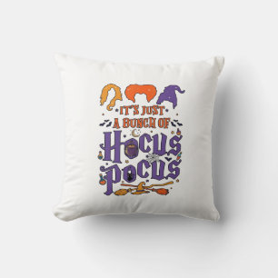Hocus Pocus Halloween Witches Cauldron Broom Cat M Cushion