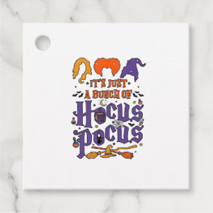 Hocus Pocus Halloween Witches Cauldron Broom Cat M Favour Tags