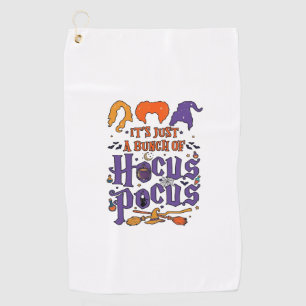 Hocus Pocus Halloween Witches Cauldron Broom Cat M Golf Towel