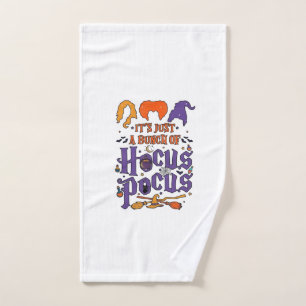 Hocus Pocus Halloween Witches Cauldron Broom Cat M Hand Towel