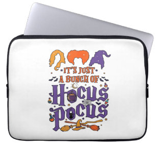 Hocus Pocus Halloween Witches Cauldron Broom Cat M Laptop Sleeve
