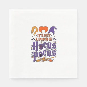 Hocus Pocus Halloween Witches Cauldron Broom Cat M Napkin