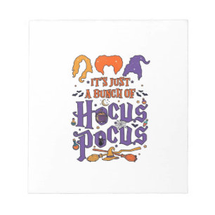 Hocus Pocus Halloween Witches Cauldron Broom Cat M Notepad