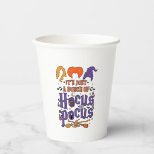 Hocus Pocus Halloween Witches Cauldron Broom Cat M Paper Cups