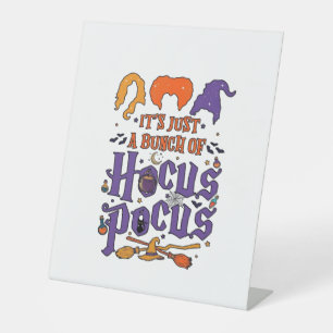 Hocus Pocus Halloween Witches Cauldron Broom Cat M Pedestal Sign