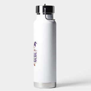 Hocus Pocus Halloween Witches Cauldron Broom Cat M Water Bottle