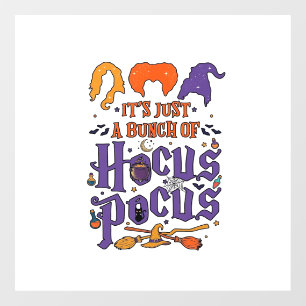 Hocus Pocus Halloween Witches Cauldron Broom Cat M Window Cling