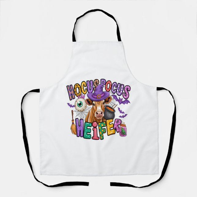 Hocus Pocus Heifer Halloween Cow Apron (Front)