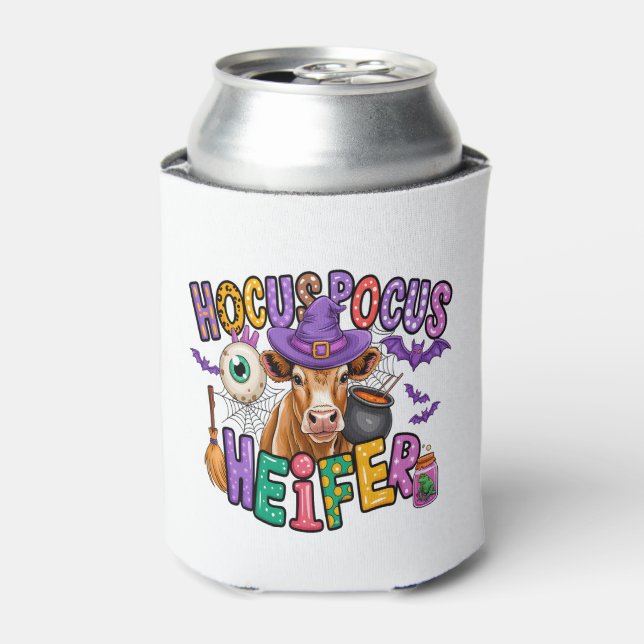 Hocus Pocus Heifer Halloween Cow Can Cooler (Can Front)