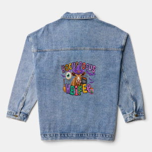 Hocus Pocus Heifer Halloween Cow Denim Jacket