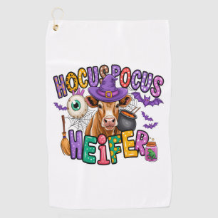 Hocus Pocus Heifer Halloween Cow Golf Towel