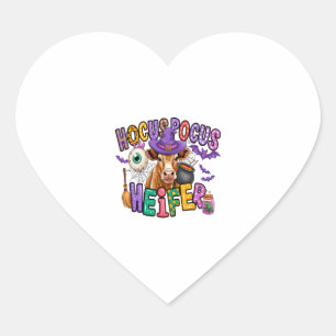 Hocus Pocus Heifer Halloween Cow Heart Sticker