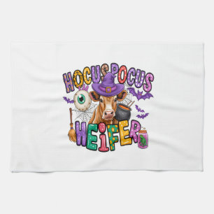 Hocus Pocus Heifer Halloween Cow Tea Towel