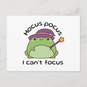 Hocus Pocus I Can’t Focus Frog Postcard