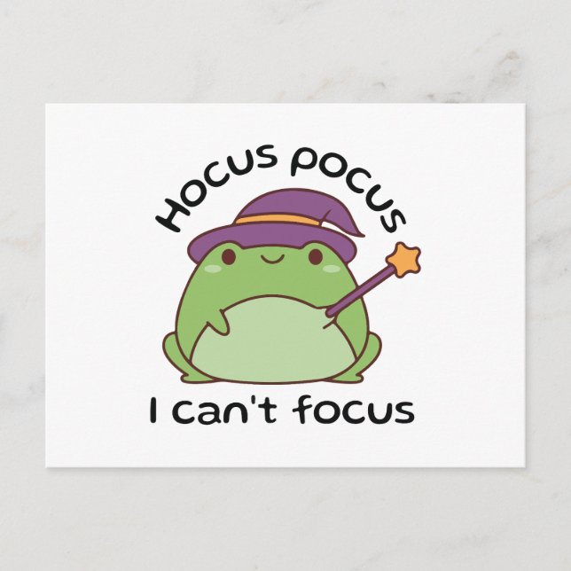 Hocus Pocus I Can’t Focus Frog Postcard (Front)
