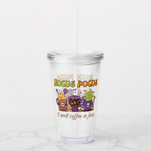 Hocus Pocus - I Need Coffee To Focus Acrylic Tumbler
