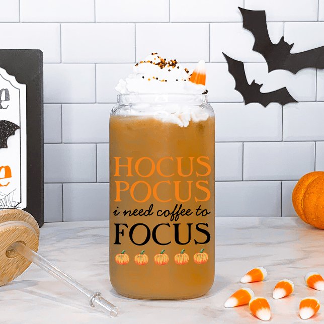 Hocus Pocus I Need Coffee to Focus Can Glass (Creator Uploaded)