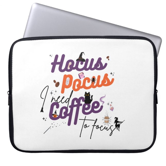 Hocus Pocus I Need Coffee to Focus Electronics Bag (Front)