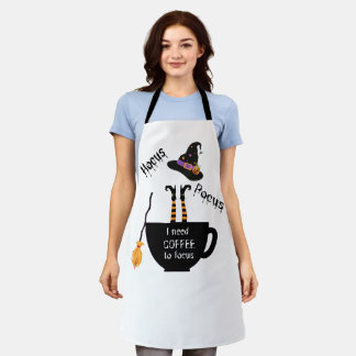 Hocus Pocus I Need Coffee to Focus Halloween Apron