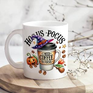 "Hocus Pocus I Need Coffee to Focus" Large Coffee Mug