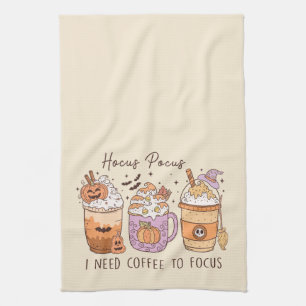 "Hocus Pocus I need coffee to focus" Tea Towel
