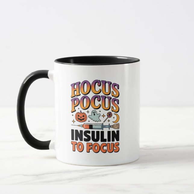 Hocus Pocus I Need Insulin to Focus Diabetes Ghost Mug (Left)
