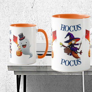 Hocus Pocus Magic Broom Witch Boo Halloween Party Mug