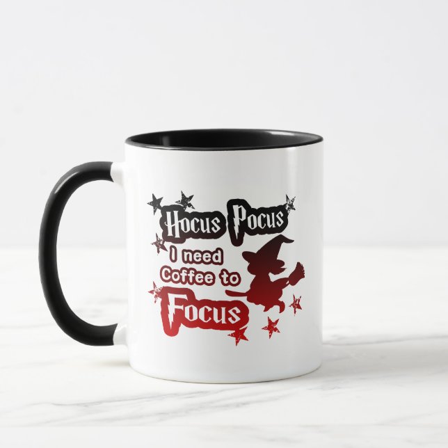 Hocus Pocus Magic Focus Modern Red & Black Mug (Left)