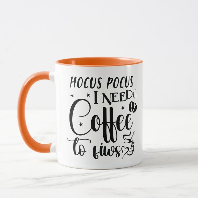 Hocus Pocus Modern Funny Coffee Halloween Mug (Left)