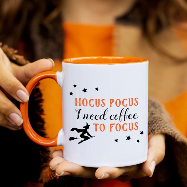 Hocus Pocus Modern Orange and Black Halloween Mug (Creator Uploaded)