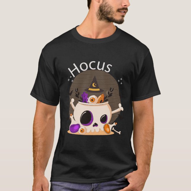 Hocus Pocus Skull Cauldron T-Shirt (Front)