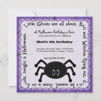 Hocus Pocus Spider Birthday Invitation