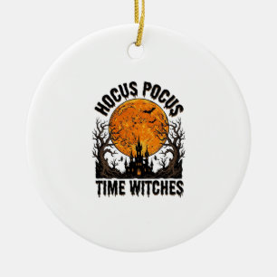Hocus Pocus Time Witches Vintage Halloween Shirt D Ceramic Tree Decoration