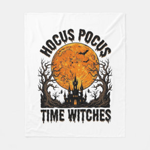 Hocus Pocus Time Witches Vintage Halloween Shirt D Fleece Blanket