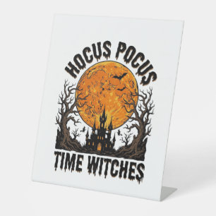 Hocus Pocus Time Witches Vintage Halloween Shirt D Pedestal Sign