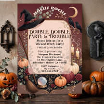 Hocus Pocus Whimsical Hat Wicked Witch Haunted Art