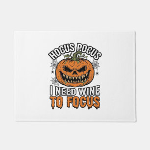 Hocus Pocus Wine Pumpkin Halloween Shirt Design_1 Doormat